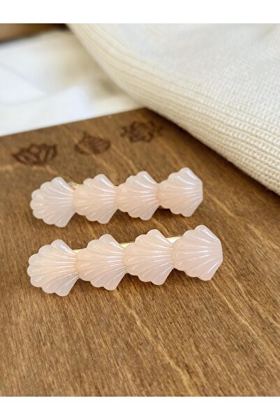 Retrobird 2-dijelni Akril kopče za kosu u obliku ostrige za žene, boja lososa