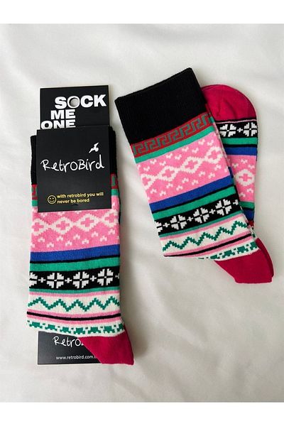 Retrobird Βαμβακερές κάλτσες με έθνικ σχέδιο Unisex πολύχρωμες