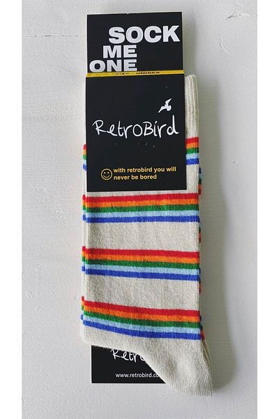 Retrobird Unisex πολύχρωμες ριγέ κάλτσες πολύχρωμες