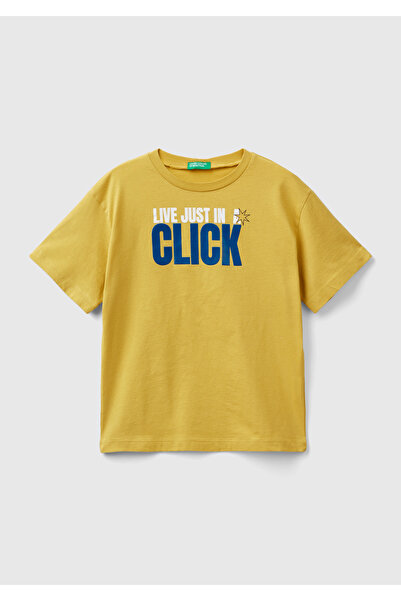 United Colors of Benetton Φωτεινό μουσταρδί κίτρινο - Μπλουζάκι με στάμπα για...