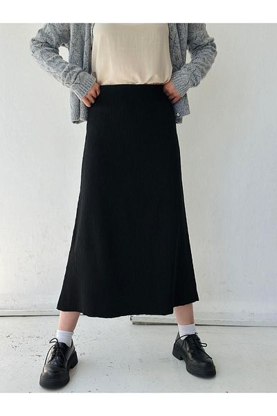 Retrobird Fustă de damă Black Bell Knitwear