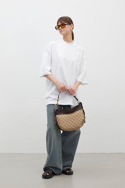 Manuka Weißes Oversize-Kurzarm-T-Shirt aus Baumwolle