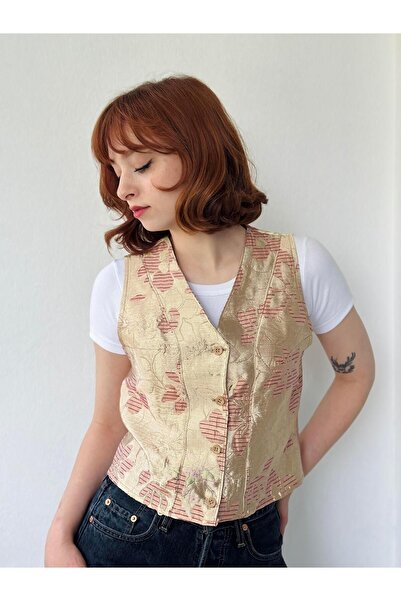 Retrobird Tasarım Yelek Kadın Gold