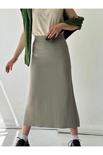 Retrobird Жіноча сіра трикотажна спідниця