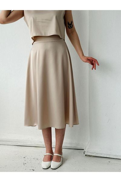 Retrobird Luna Satin Midi Skirt Women's Sand