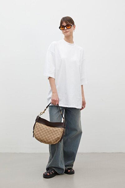 Manuka Bílé oversize bavlněné tričko s krátkým rukávem