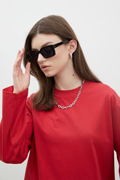 Manuka OVERSIZE PAMUT, HOSSZÚ UJJÚ PÓLÓ, PIROS