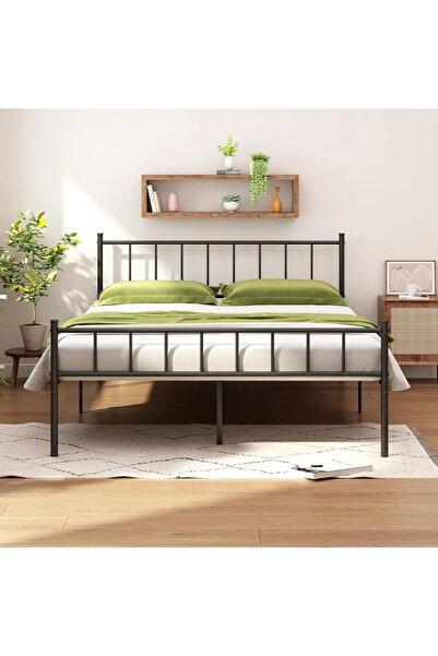 Özgök Tarım Metal Karyola, Çınar Metal Karyola Siyah renk seçenekli, Çift Kiş...