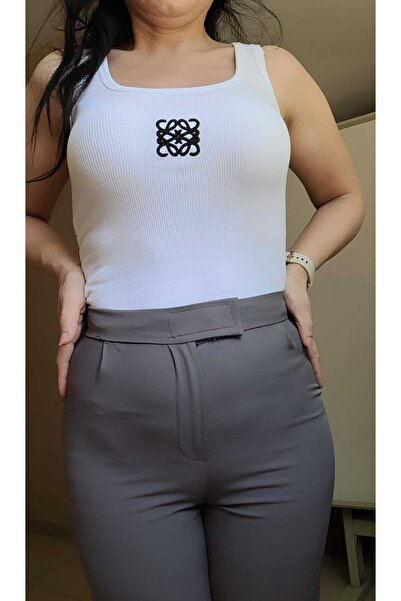 NEVEGE BUTİK بنطلون بالازو نسائي عالي الخصر - فيلكرو وأرجل أنبوبية