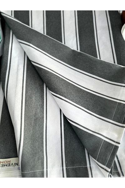 NİVEMESHOME Canvas Balcony Curtain - Background Curtain with Cornice and Laces