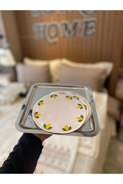 sofa home Lemon Patterned Cocktail Napkin