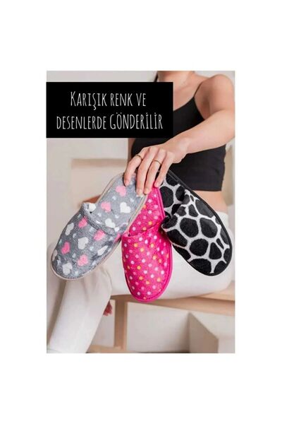 BERCHILL 3 lü Paket Ev Terliği Çeyiz Terliği Kışlık Terlik Ses Yapmaz Hafif Taban Taban
