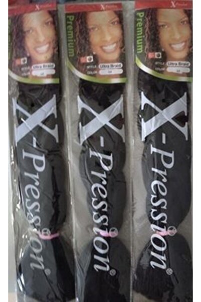 X-Pression Nr. 1 - Păr Jumbo Negru 100g pentru împletitură africană Rasta, îm...