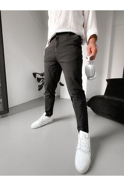 King Brothers Ανδρικό παντελόνι Full Lycra Slim Fit, ελαστικό βαμβακερό κοντό στενό παντελόνι