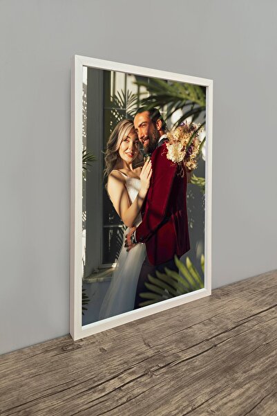 es çerçeve 40x55 Lüks Lake Kaplama Ahşap Duvar Çerçevesi (Kişiye Özel Fotoğra...