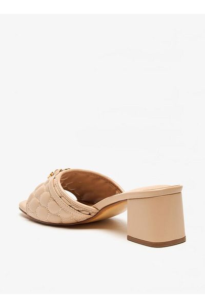 Flora Bella by Shoexpress Flora Bella Quilted Slip-On Sandals with Block Heels