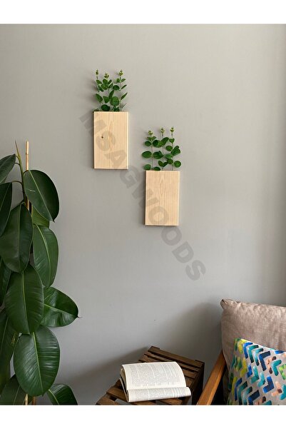 MSAĞWOODS 2'Lİ AHŞAP ÇİÇEKLİK MUTFAK BANYO YAPAY ÇİÇEK BALKON KIŞ BAHÇESİ EV ...