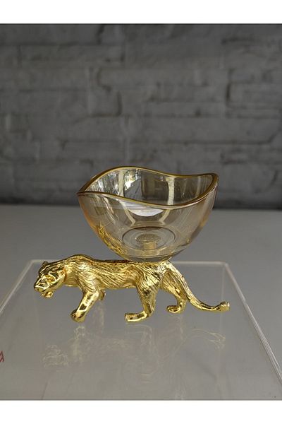 ALANYA HOME DECOR GOLDEN TIGER MINI BOWL DRAGEE COFFEE CHOCOLATE 10x7x7 CM GOLDEN TIGER MINI BOWL DRAGEE COFFEE CHOCOLATE