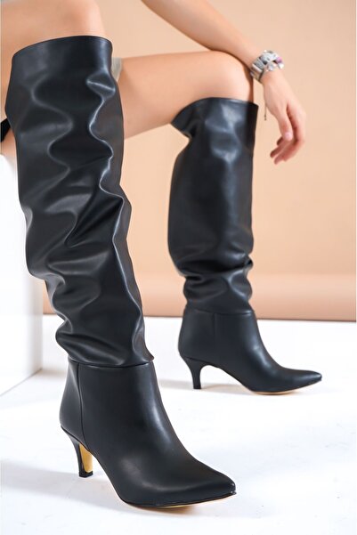 TOPUK Black Adesa Cowboy Boots - Skin Tensile Gusseted