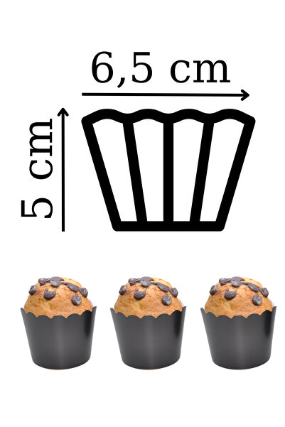 Larenya Cupcake Kalıbı & Kek Kapsülü & Muffin Kek Kalıbı & 25'li  Siyah Kek Kalıbı
