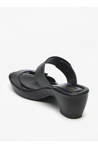 Flora Bella by Shoexpress Flora Bella Textured Print Slip On Sandals with Block Heels