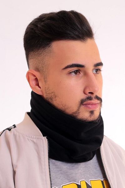 lovebox Men's Black Fleece Beret Polar Neck Collar That Can Be Used in Two Different Ways
