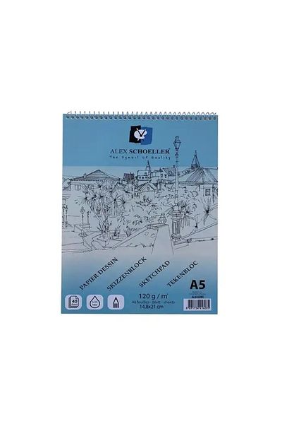 Alex Schoeller A5 120 Gr 40th SpiraL Sketch BLock - Alx-0285