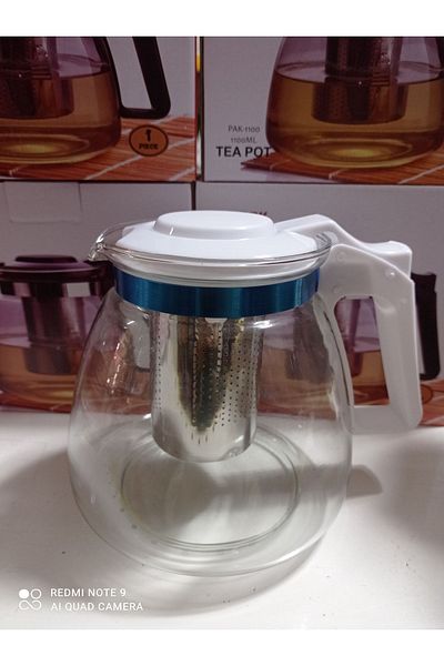 Pakiş Glass Teapot with Strainer 1100 ml (PINK)