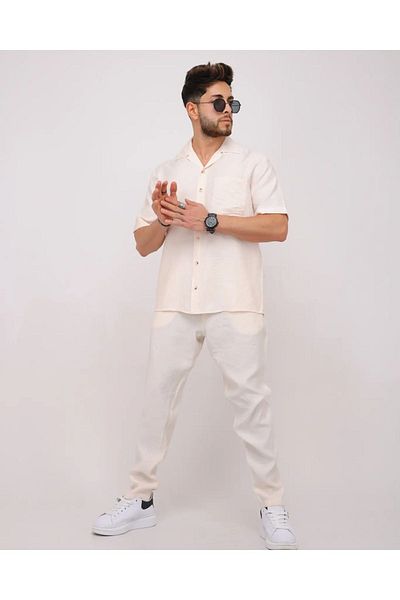 erba Men's Linen Double Set - Shirt and Trousers Set
