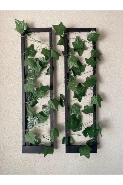 MSAĞWOODS 2'li Ahşap Peri Ledli Sarmaşıklı Duvar Çıtası Kış Bahçesi Balkon Du...