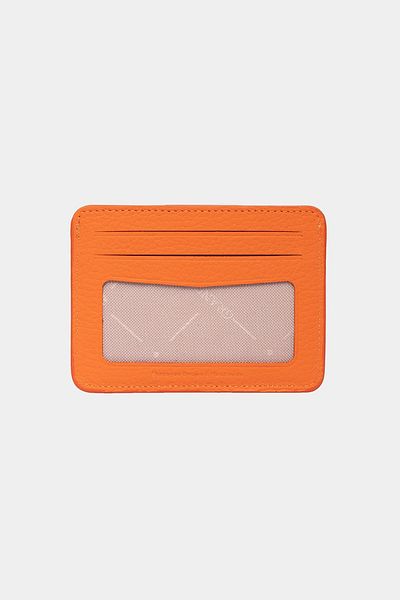 Grande 3607 Genuine Real Leather Women Men Card Holder Wallet Orange