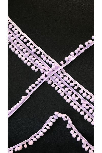 Ozpas Lilac Pompom Strip - 2 Cm x 3 Mt