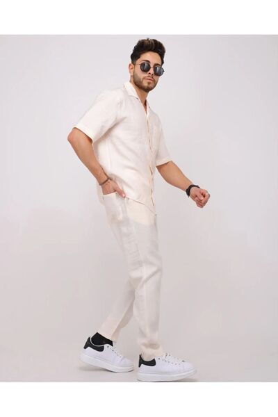 erba Men's Linen Double Set - Shirt and Trousers Set