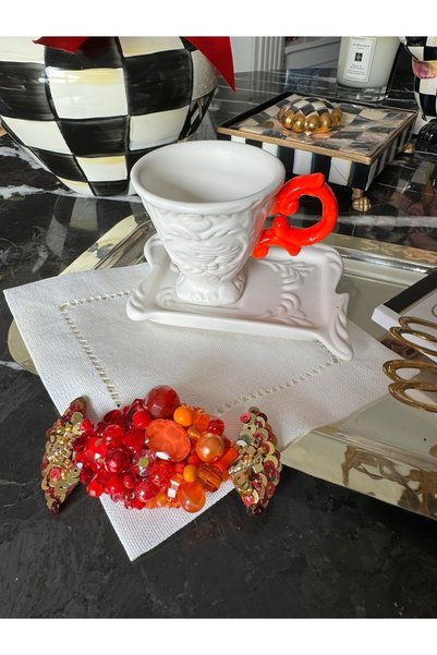 Handmade 1 Sugar Figured Coffee Side Presentation Cocktail Napkin