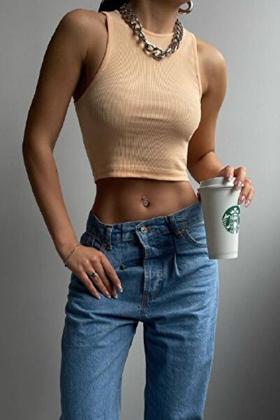 bayansepeti Помаранчева велосипедна коміркова купальна блуза 11503