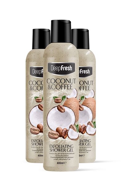 Deep Fresh 3 x 400 ml Coconut and Coffee Color Purifying Shower Gel