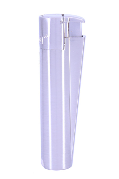 Clipper Özel Kutusunda Rüzgardan Etkilenmez Jet Alev Metal Çakmak - Mat Gümüş Renk