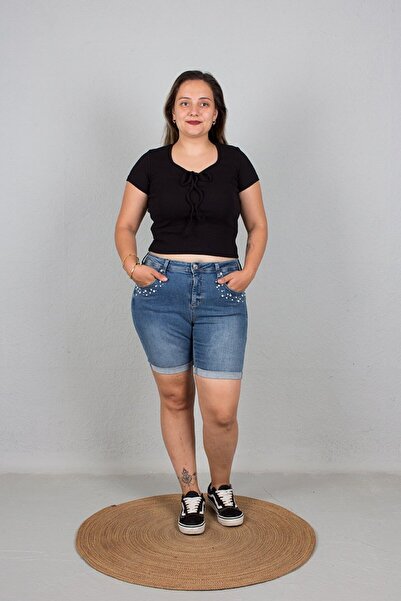 Truva XXL Ribbed Body Blouse - Plus Size, Front Drawstring Women's Clothing