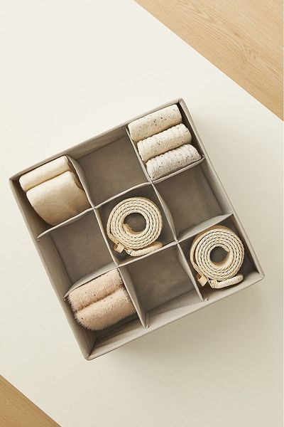 Ocean Home Textile Honeycomb Gray Drawer and In-Cabinet 3-Piece Storage Organizer Set