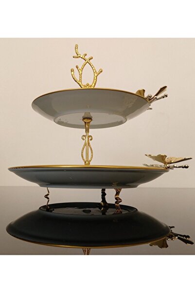 atabey home PORCELAIN FOOTED BUTTERFLY COOKIE PIECE