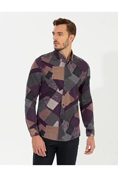 Pierre Cardin Erkek Mor Gömlek