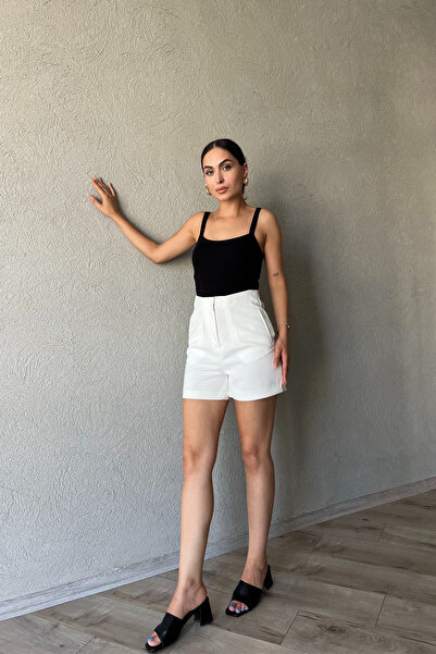 Seda Yalçın Atelier Μίνι σορτς - Λευκό με λεπτομέρεια με κορδόνι