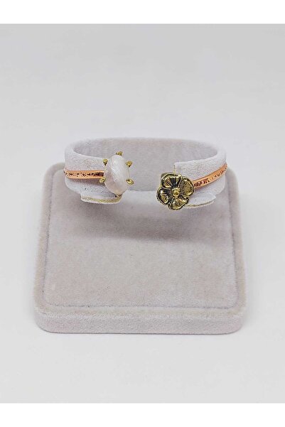 Yasamtohumu Браслет з рожевим кварцом і квітковим візерунком з міді - 52494