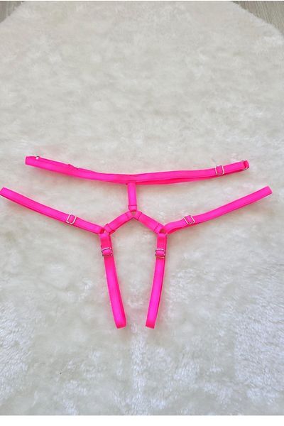lovebox Elastic Cauciuc Roz Fancy String Harness String Fancy Thong