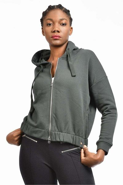 Cotton Candy Women's Jacket with Elastic Waist and Zipper
