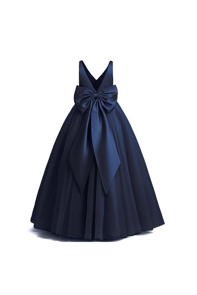 NSM Girl's Navy Blue Birthday Dress