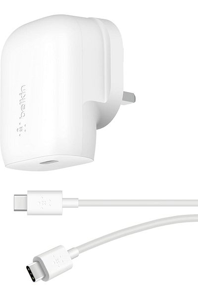 Belkin 30W USB-C Wall Charger with PPS, PD 3.0, Fast Charger for iPhone 15, Galaxy S23, iPad, MacBook