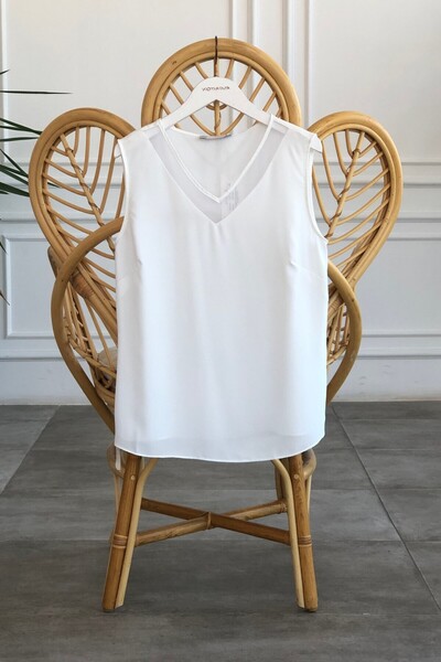 Yağmur Butik Tank Top cu guler din tul