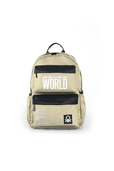 United Colors of Benetton Σχολική τσάντα Beneton 03837 - Μπεζ με άμμο