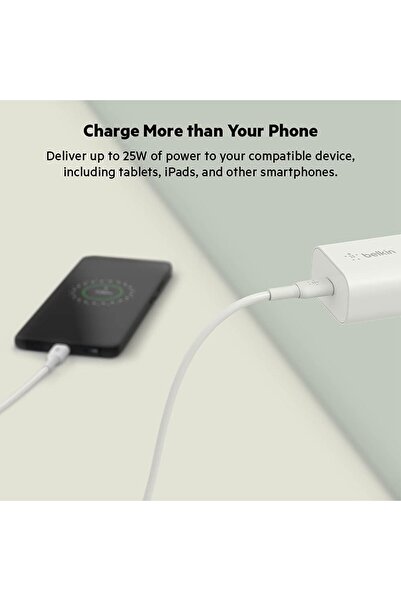 Belkin BoostCharge 25W Wall Charger with PPS, USB-C PD Fast Charger for iPhone 15, Galaxy, iPad, Pixel